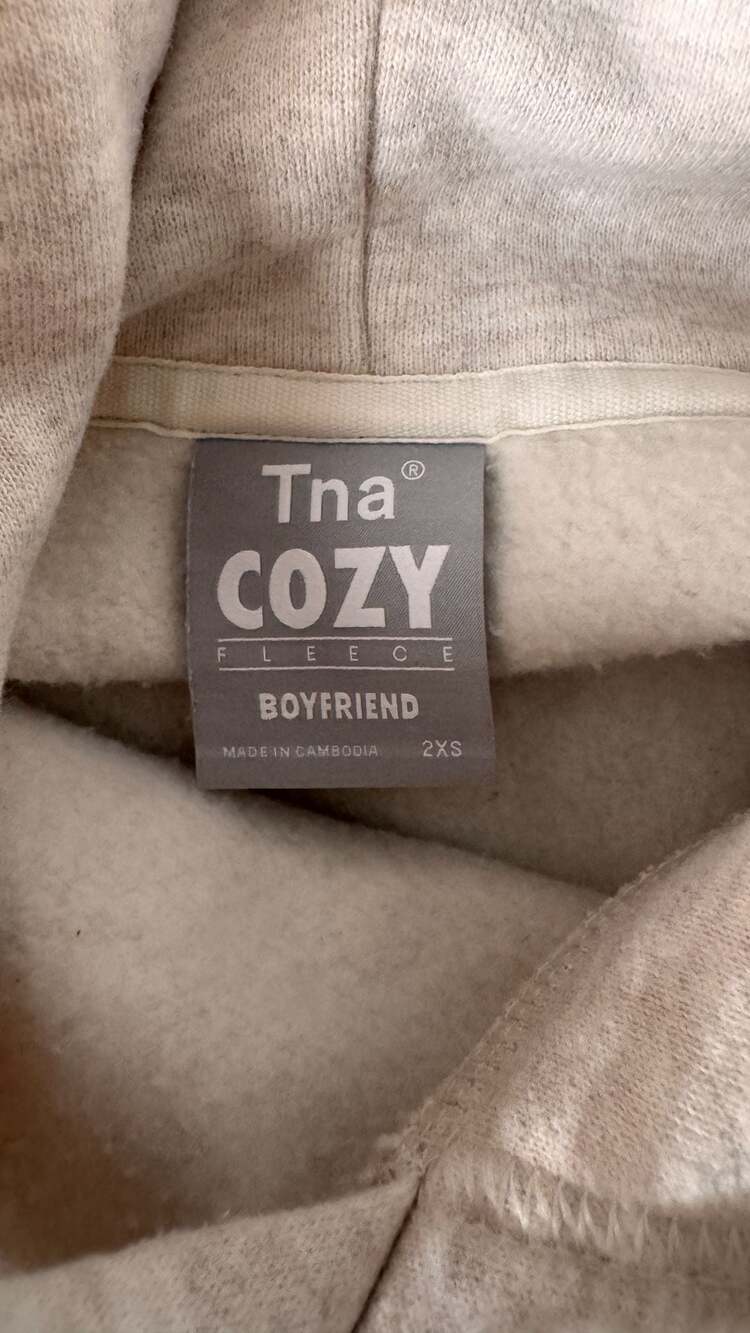 Tna Cozy Fleece Boyfriend Hoodie in Oatmeal Heather - Picture 5 of 5